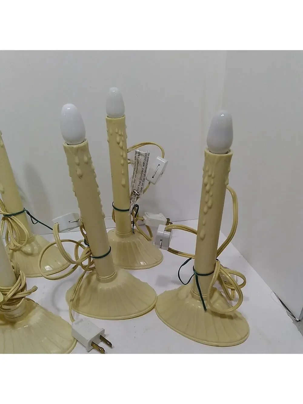 Vintage Christmas Window Single Plastic Wax Drip Candle Candolier Lot Of 7